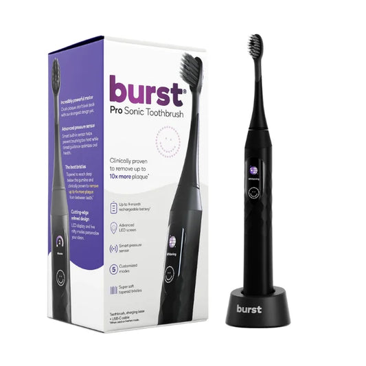 Burst Pro Sonic Rechargeable Toothbrush w/ Sensor - Black