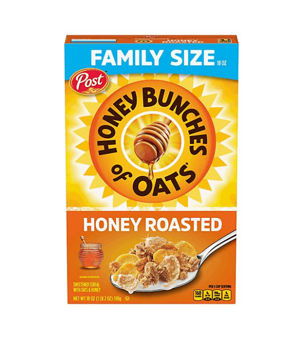 Post Honey Bunches of Oats Honey Roasted Whole Grain Breakfast Cereal Family Size - 18 Oz