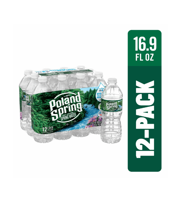 Poland Spring 100% Natural Spring Water, 16.9 fl oz ( 12 Pack )
