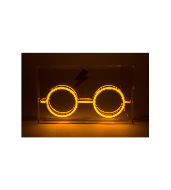 Silver Buffalo Harry Potter Scar and Glasses USB Powered Neon Light Box, 12 x 7 Inches