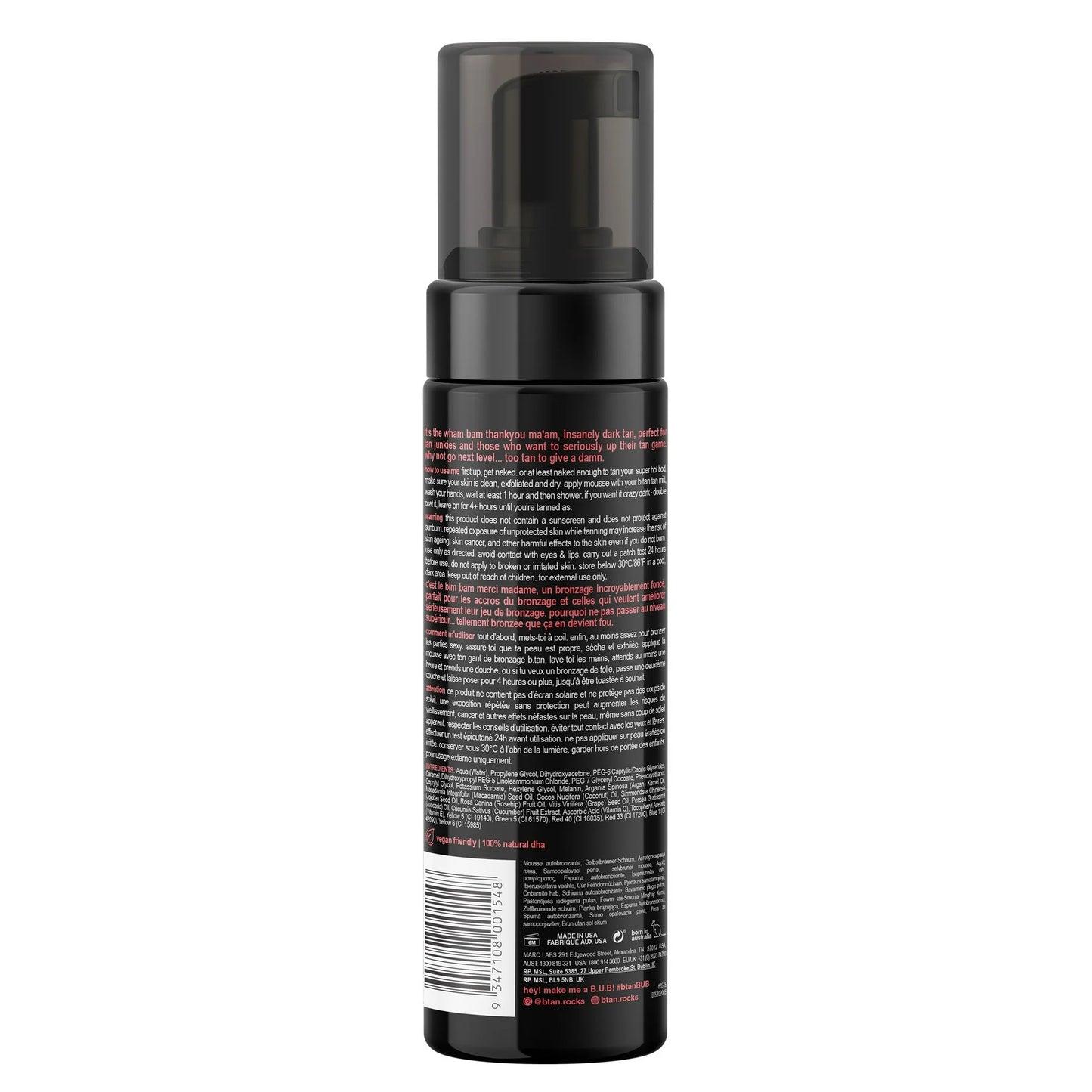 B.Tan Too Tan to Give a Damn, Self Tan Mousse, 6.7 fl oz