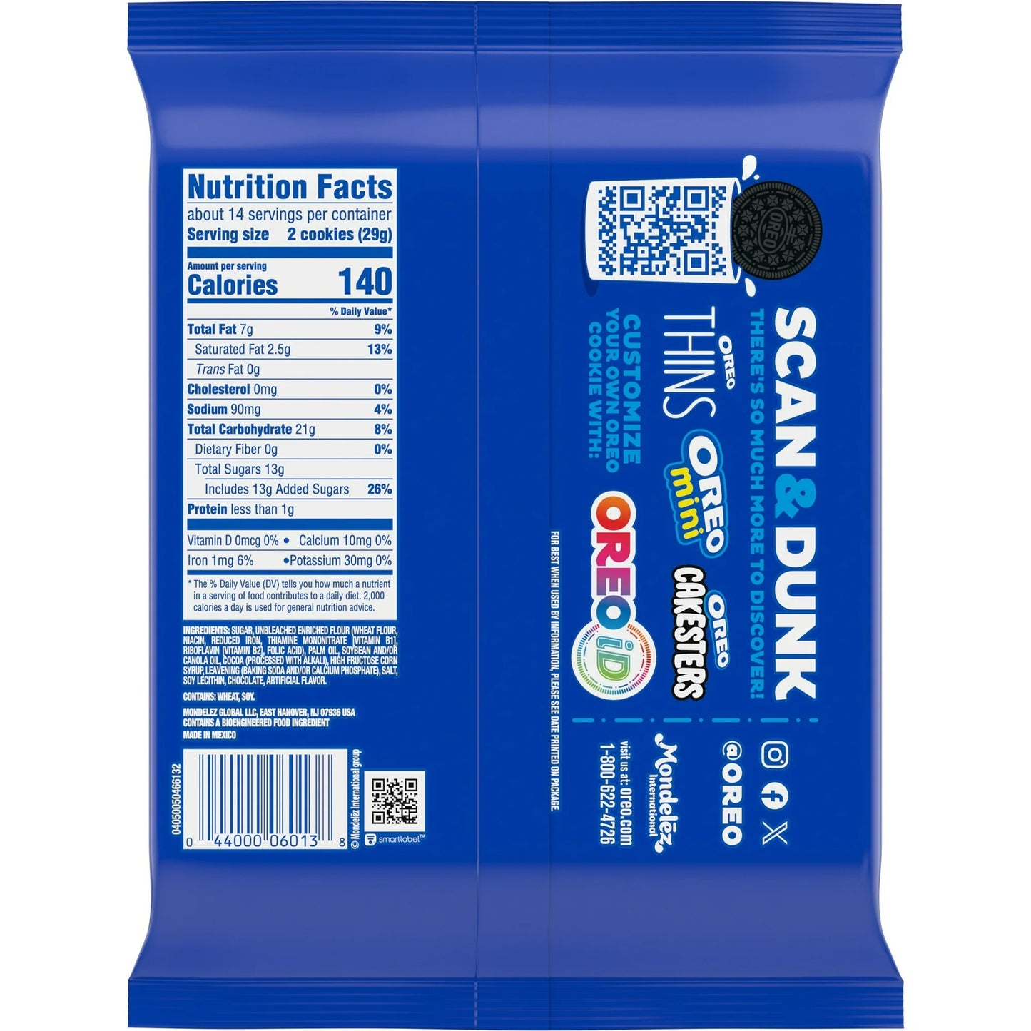 OREO Double Stuf Chocolate Sandwich Cookies Family Size 14 oz