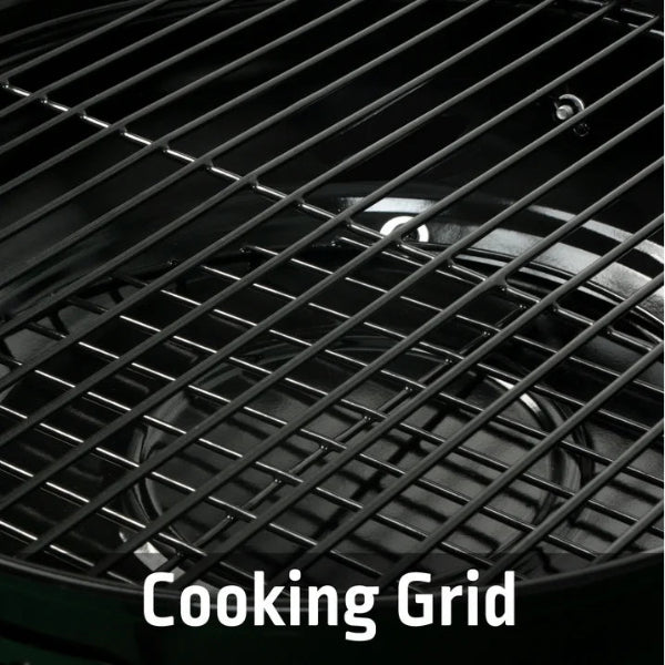 Black metal cooking grid with 'Cooking Grid' text overlay