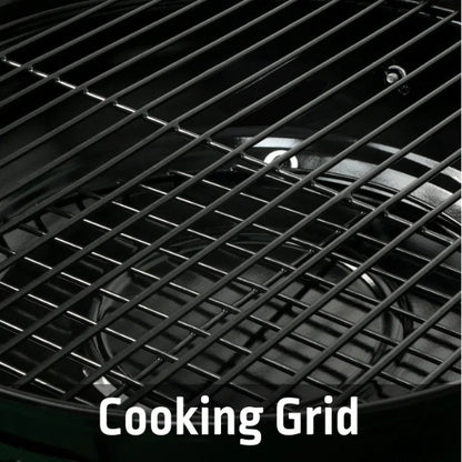Black metal cooking grid with 'Cooking Grid' text overlay