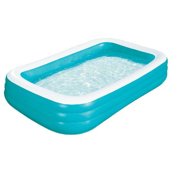 Inflatable pool with water inside on a white background