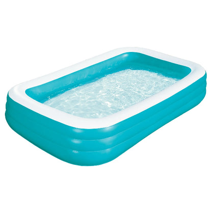Inflatable pool with water inside on a white background