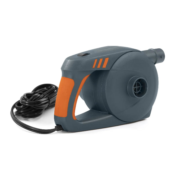 Gray and orange electric pump on a white background