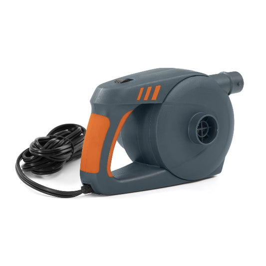 Gray and orange electric pump on a white background