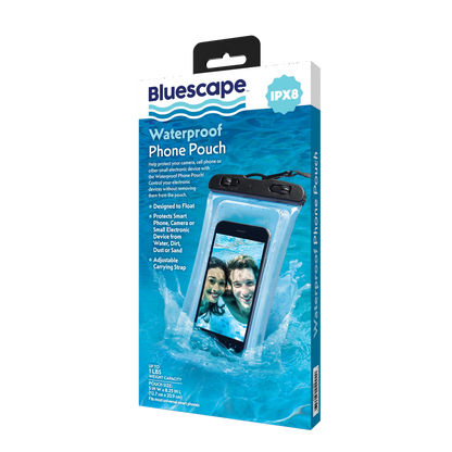 Bluescape Universal Waterproof Phone Pouch, Black & Clear Case