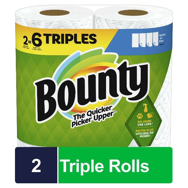 Bounty Paper Towels Select-a-Size, 2 Triple Rolls