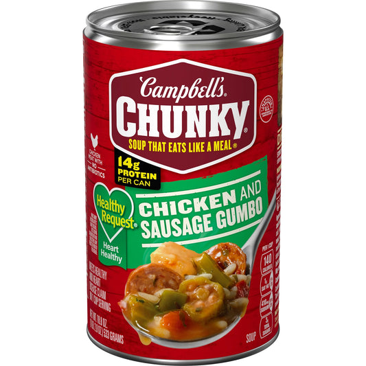 Campbell's Chunky Chicken & Sausage Gumbo Soup, 18.8 oz Can