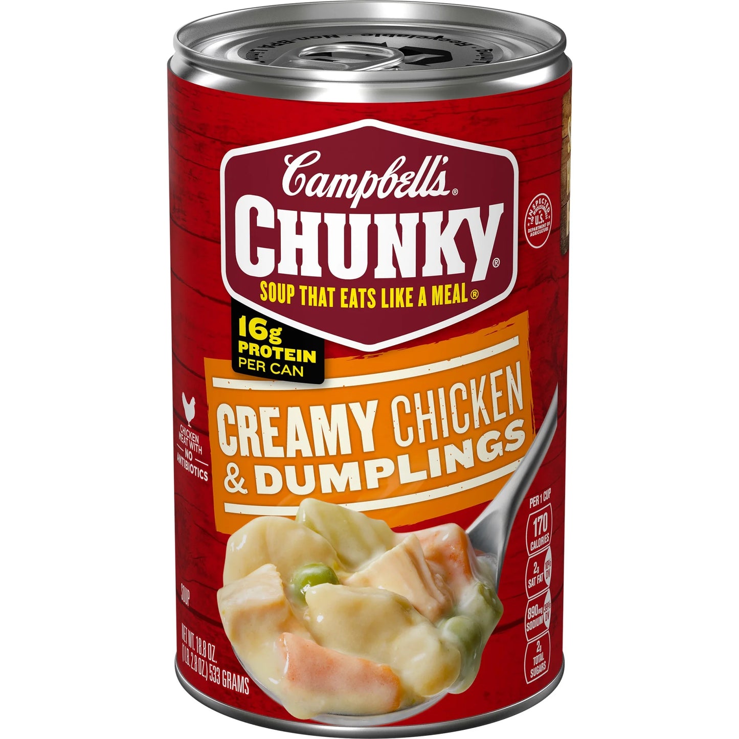 Campbell's Chunky Creamy Chicken & Dumplings Soup, 18.8 oz Can