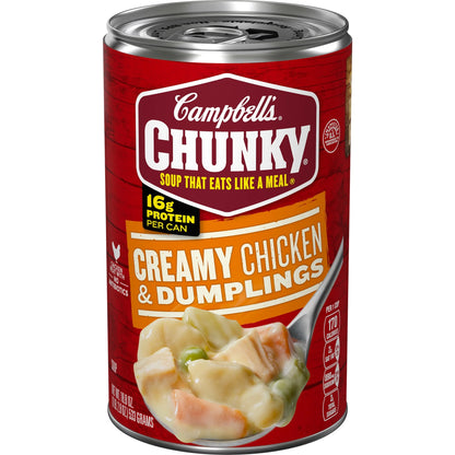 Campbell's Chunky Creamy Chicken & Dumplings Soup, 18.8 oz Can