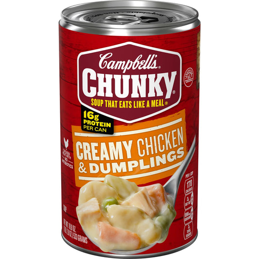 Campbell's Chunky Creamy Chicken & Dumplings Soup, 18.8 oz Can