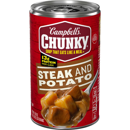 Campbell’s Chunky Steak and Potato Soup, Ready to Serve, 18.8 oz