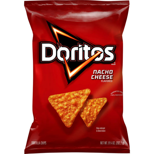 Doritos Nacho Cheese Flavored Tortilla Chips, Party Size, 9.25 oz