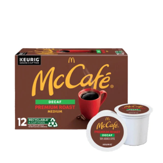 McCafe Premium Roast Decaf Coffee, Single Serve K-Cup Pods, 12 ct