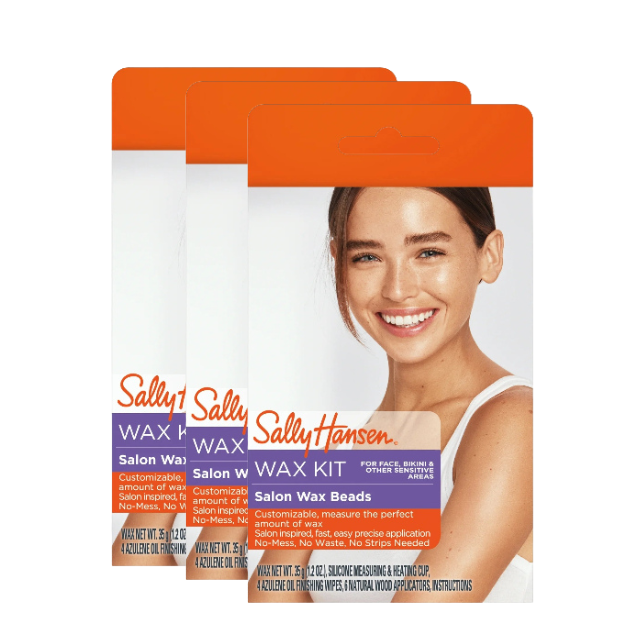 Sally Hansen Salon Wax Beads Kit for Face, Bikini & Sensitive Skin, 1.25 oz