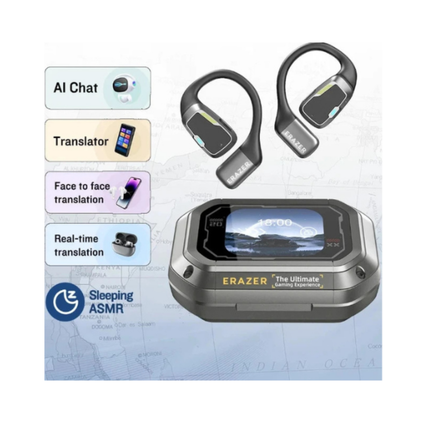AI Bluetooth Earphones XP6 - Translator, ASMR, DIY Equalizer, Office, Travel