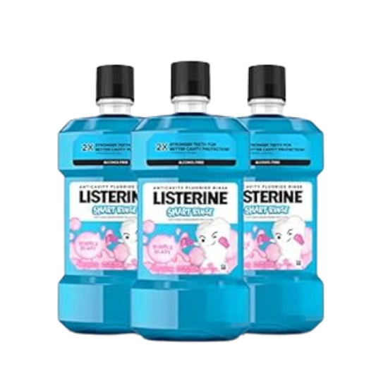 3-Pack Listerine Smart Rinse Kids Fluoride Anticavity Mouthwash 500mL ea