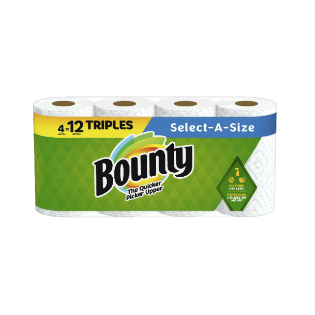 Bounty Paper Towels Select-a-Size, 4 Triple Rolls