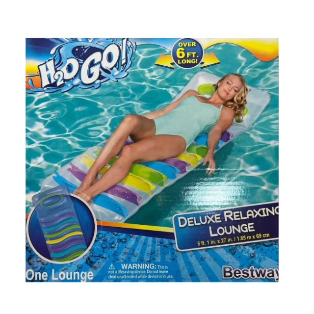 Bestway H2OGO! 6.1' x 27" Inflatable Pool Deluxe Relaxing Lounge