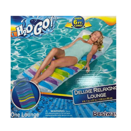 Bestway H2OGO! 6.1' x 27" Inflatable Pool Deluxe Relaxing Lounge