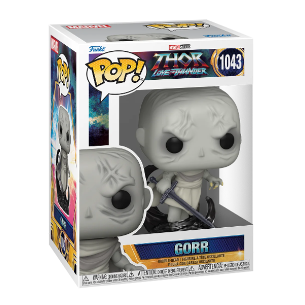Funko Pop! vinyl figure of Gorr the God Butcher in packaging with Marvel branding