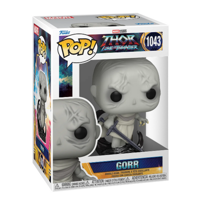 Funko Pop! vinyl figure of Gorr the God Butcher in packaging with Marvel branding