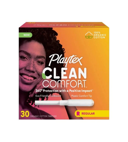 Playtex Clean Comfort Organic Tampons Regular Absorbency - 30ct