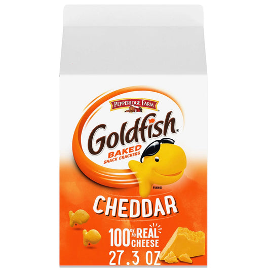 Goldfish Cheddar Cheese Crackers, Family Size, 27.3 oz Carton