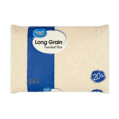 Great Value Long Grain White Enriched Rice, 20 lbs