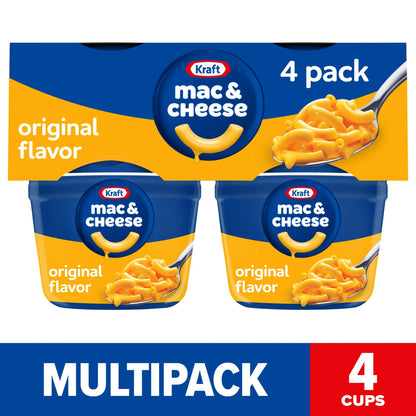 Kraft Mac & Cheese Cups, 4-Pack, 2.05 oz Each, Shelf-Stable