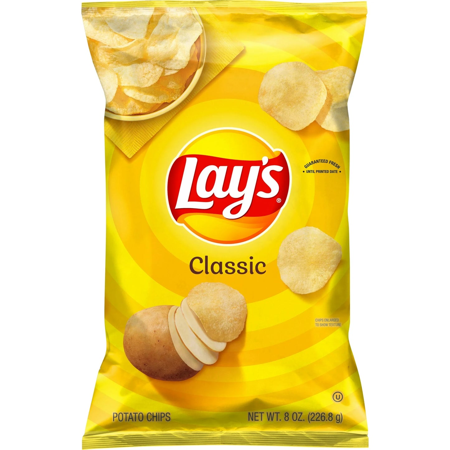 Lay’s Classic Potato Chips, Original Flavor, Party Size, 8 oz Bag