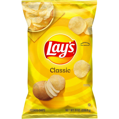 Lay’s Classic Potato Chips, Original Flavor, Party Size, 8 oz Bag
