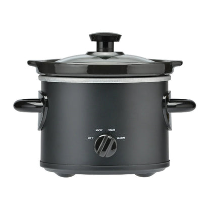 Mainstays 2 QT Slow Cooker, Matte Black Finish, Removeable Stoneware Pot