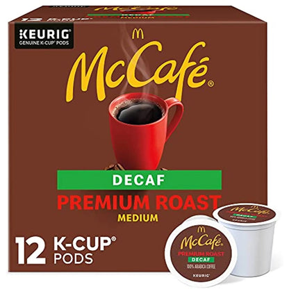 McCafe Premium Roast Decaf Coffee, Single Serve K-Cup Pods, 12 ct