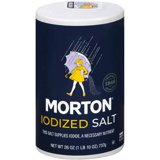Morton Iodized Salt, Essential Cooking & Baking Ingredient, 26 oz