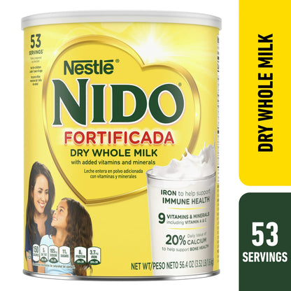 NIDO Fortificada Dry Whole Milk Powder, 56.4 oz, with Vitamins