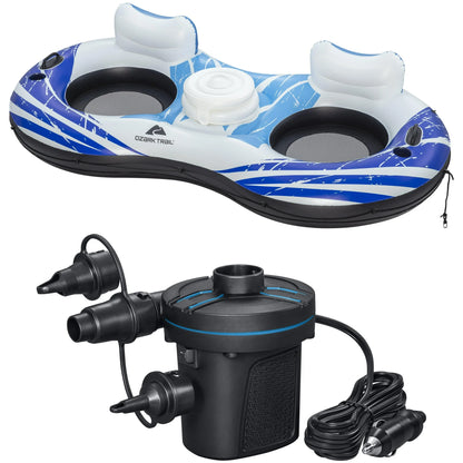 Ozark Trail Rapid River II Float + DC Air Pump Combo Set