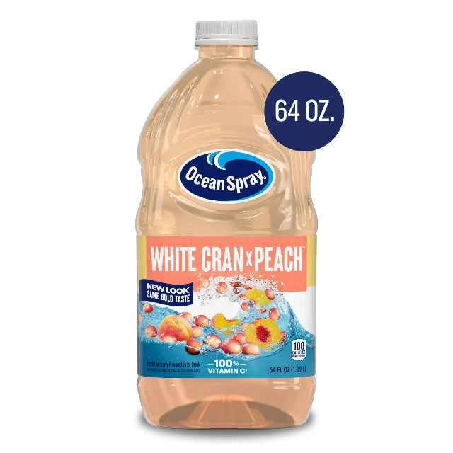 Ocean Spray White Cran-Peach Juice Beverage, Refreshing 64 fl oz Bottle