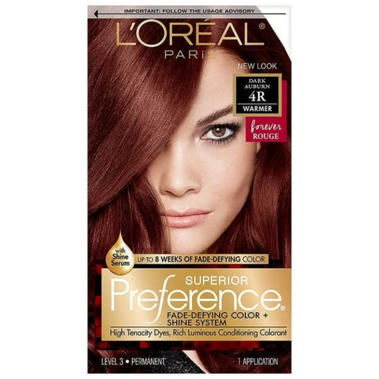 L'Oreal Paris Superior Preference Permanent Hair Color, Dark Auburn 4R