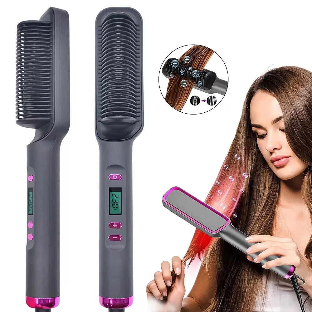 Multifunctional Electric Hot Comb - Anti-Scald Hair Straightener & Brush