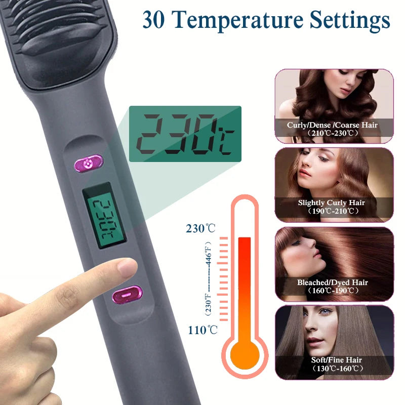 Multifunctional Electric Hot Comb - Anti-Scald Hair Straightener & Brush