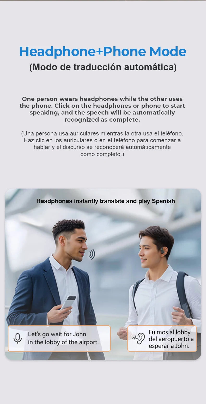 AI Bluetooth Earphones XP6 - Translator, ASMR, DIY Equalizer, Office, Travel