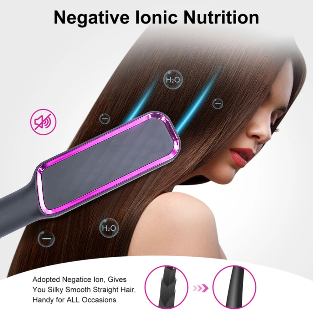 Multifunctional Electric Hot Comb - Anti-Scald Hair Straightener & Brush