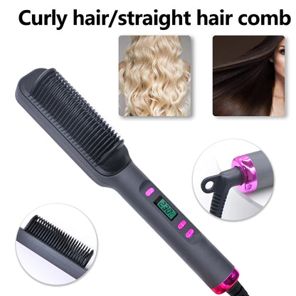 Multifunctional Electric Hot Comb - Anti-Scald Hair Straightener & Brush