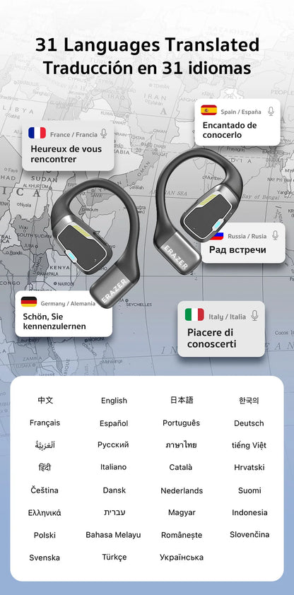 AI Bluetooth Earphones XP6 - Translator, ASMR, DIY Equalizer, Office, Travel