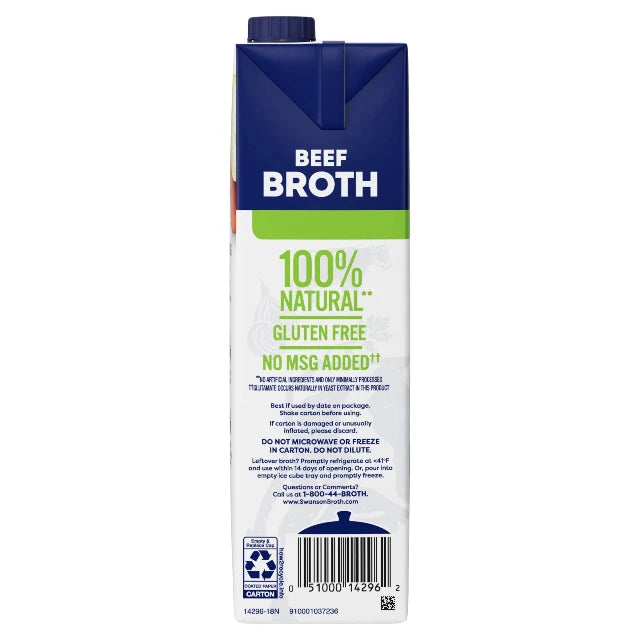 Swanson 100% Natural Lower Sodium Beef Broth, 32 oz