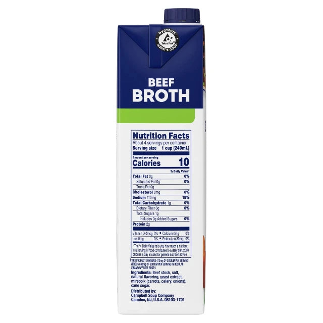 Swanson 100% Natural Lower Sodium Beef Broth, 32 oz